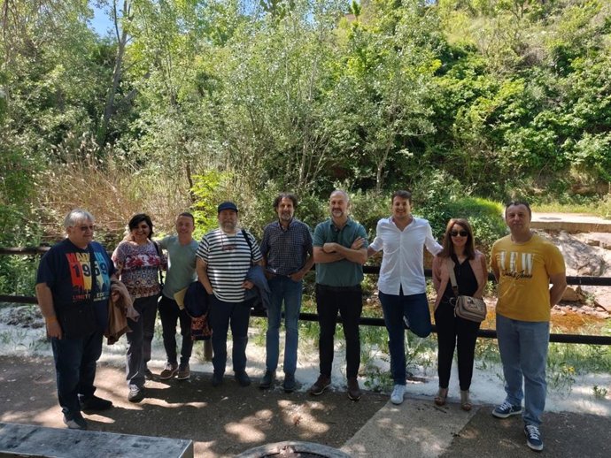 El diputado de CHA en el Congreso, Jorge Pueyo, en su visita a la comarca del Aranda.