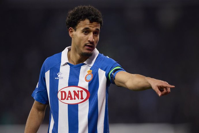 Archivo - Omar El Hilali of RCD Espanyol reacts during the LaLiga EA Sports match between RCD Espanyol and Real Madrid CF at RCDE Stadium on February 1, 2025, in Barcelona, Spain.
