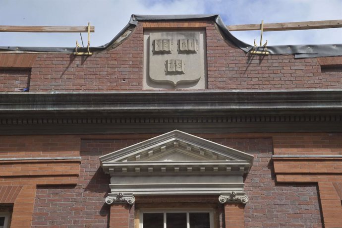 24 de maio de 2025, Cambridge, Ma, EUA: Universidade de Harvard, detalhes e cenas de rua, dias antes da formatura, durante um período de medidas punitivas do governo Trump para proibir estudantes estrangeiros e negar aos governos subsídios para pesquisas,