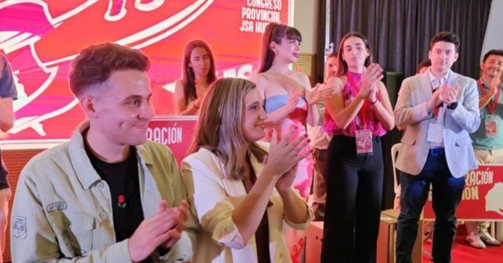 La vicesecretaria general del PSOE-A y portavoz del Grupo Socialista en el Parlamento de Andalucía, María Márquezn en el 19 Congreso de Juventudes Socialistas (JSA) de Huelva.