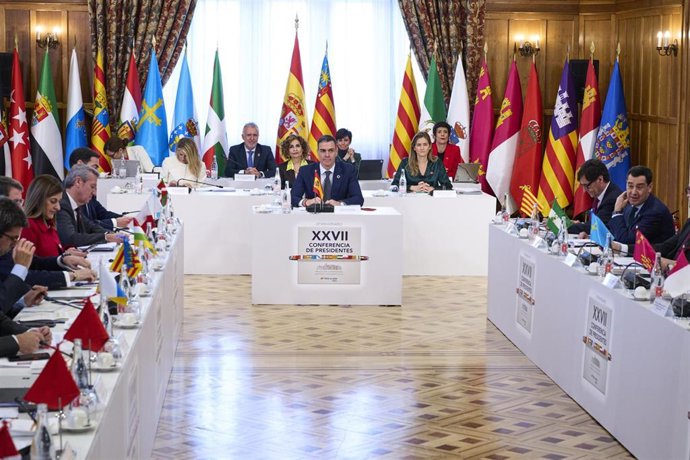 Archivo - El presidente del Gobierno, Pedro Sánchez, durante la XXVII Conferencia de Presidentes.