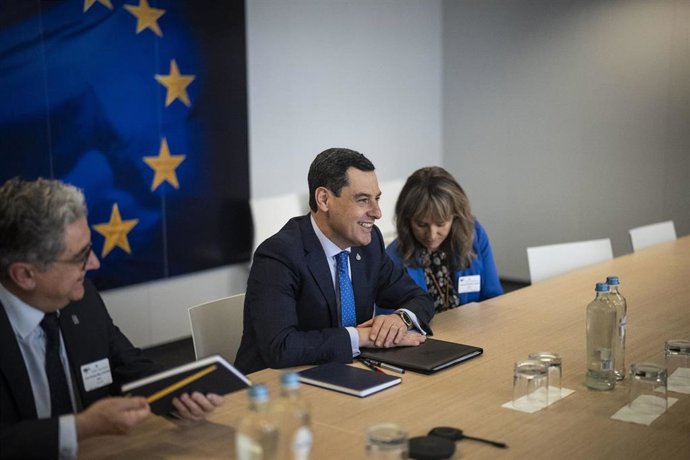 El presidente de la Junta de Andalucía, Juanma Moreno, en Bruselas. (Foto de archivo).