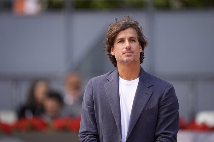 Feliciano Lopez is seen during the trophy ceremony after the Men Double’s Final of Mutua Madrid Open 2025 - ATP Masters 1000 celebrated at Caja Magica on May 03, 2025 in Madrid, Spain.