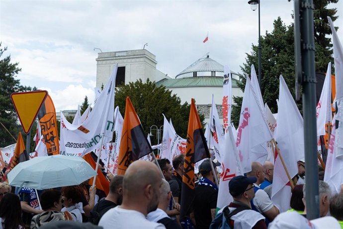 Imagen de archivo de una concentración en Polonia