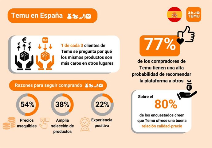 Resultados del informe de consumidores de TEMU en España elaborado por Ipsos.