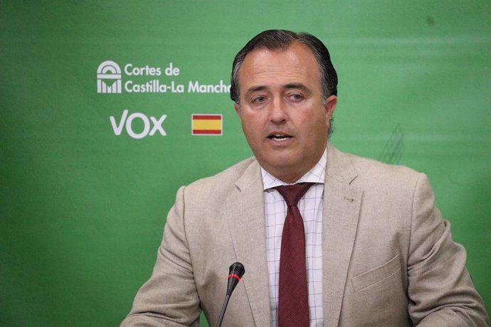 El presidente del Grupo Parlamentario VOX en las Cortes de Castilla-La Mancha, David Moreno.