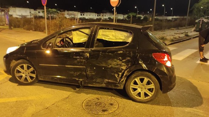 Vehículo accidentado en El Puerto de Santa María