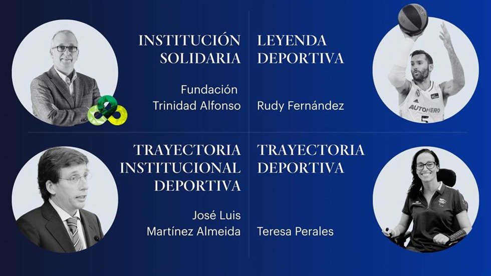 El alcalde de Madrid, José Luis Martínez-Almeida, Teresa Perales, Rudy Fernández y la Fundación Trinidad Alfonso serán los premiados del ISDE Sports Covention de 2025.