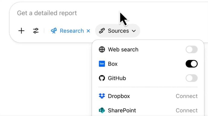 Las nuevas integraciones de Dropbox y Box en el agente Deep Research de ChatGPT.