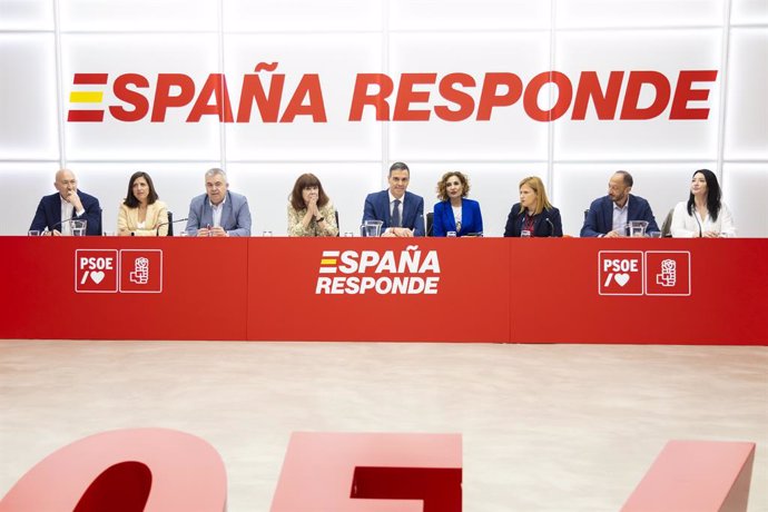 Reunión de la Ejecutiva Federal del PSOE, en la sede de la calle Ferraz.