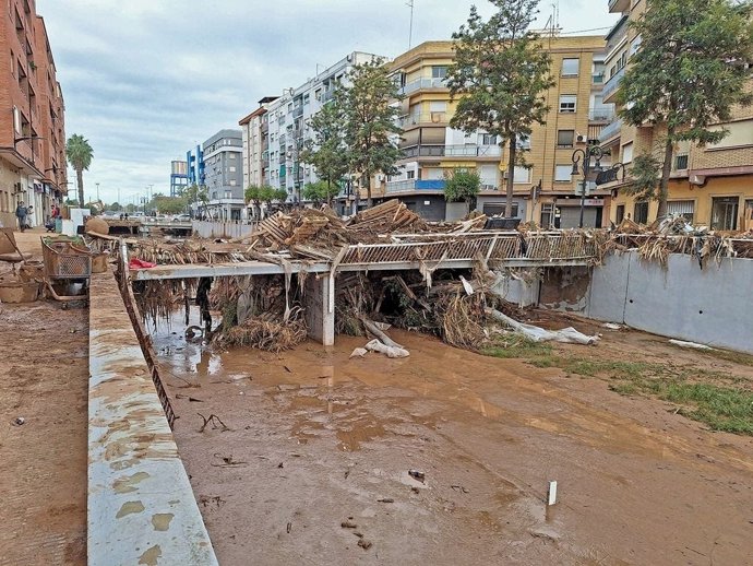Aspecte del barranc de la Saleta 48 hores després de la dana