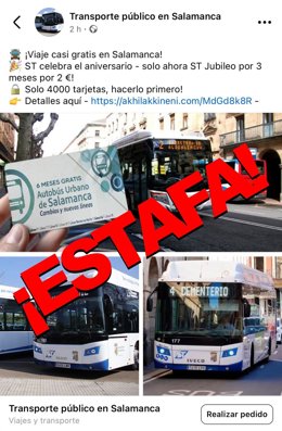 Alerta de la Policía de Salamanca sobre la estafa en bonos para el bus urbano