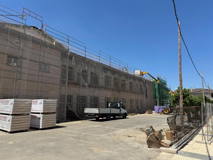 Obras en el colegio de Quinto.