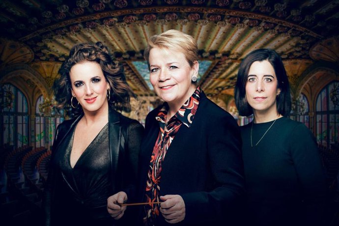 Olivia Pérez-Collellmir, Marin Alsop y Anna Gual.
