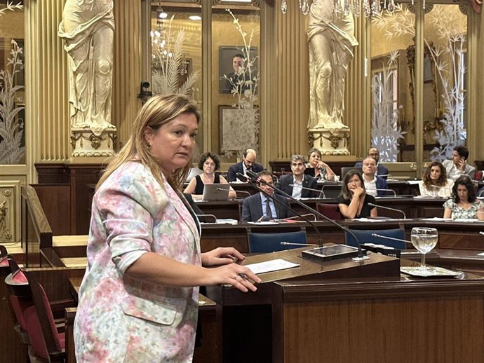 Archivo - La diputada socialista Mercedes Garrido, durante su intervención.