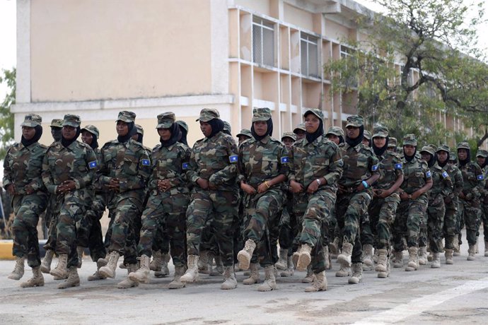 Archivo - Militares del Ejército de Somalia
