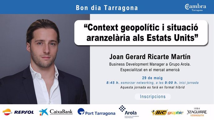 Cartell de la jornada 'Context geopolític i situació aranzelària als Estats Units'