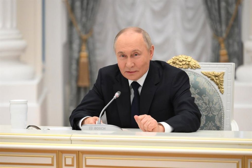 El presidente ruso, Vladimir Putin, durante un encuentro con empresarios