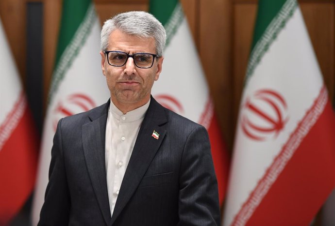 TEHRAN, May 20, 2025  -- Iranian Foreign Ministry Spokesman Esmaeil Baghaei attends a press conference in Tehran, Iran, on May 19, 2025. Baghaei on Monday warned that the country would take countermeasures in response to any potential action by three Euro