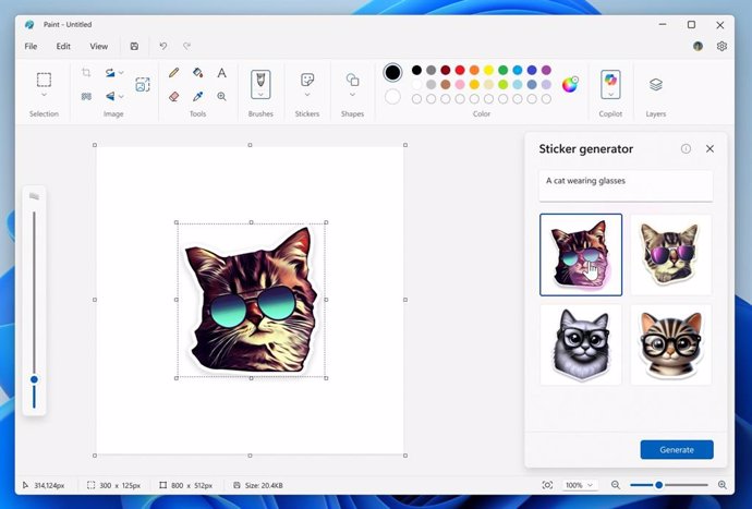 Nueva herramienta de Paint impulsada con IA.