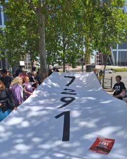 Manifestación ayer frente a los juzgados de Plaza de Castilla