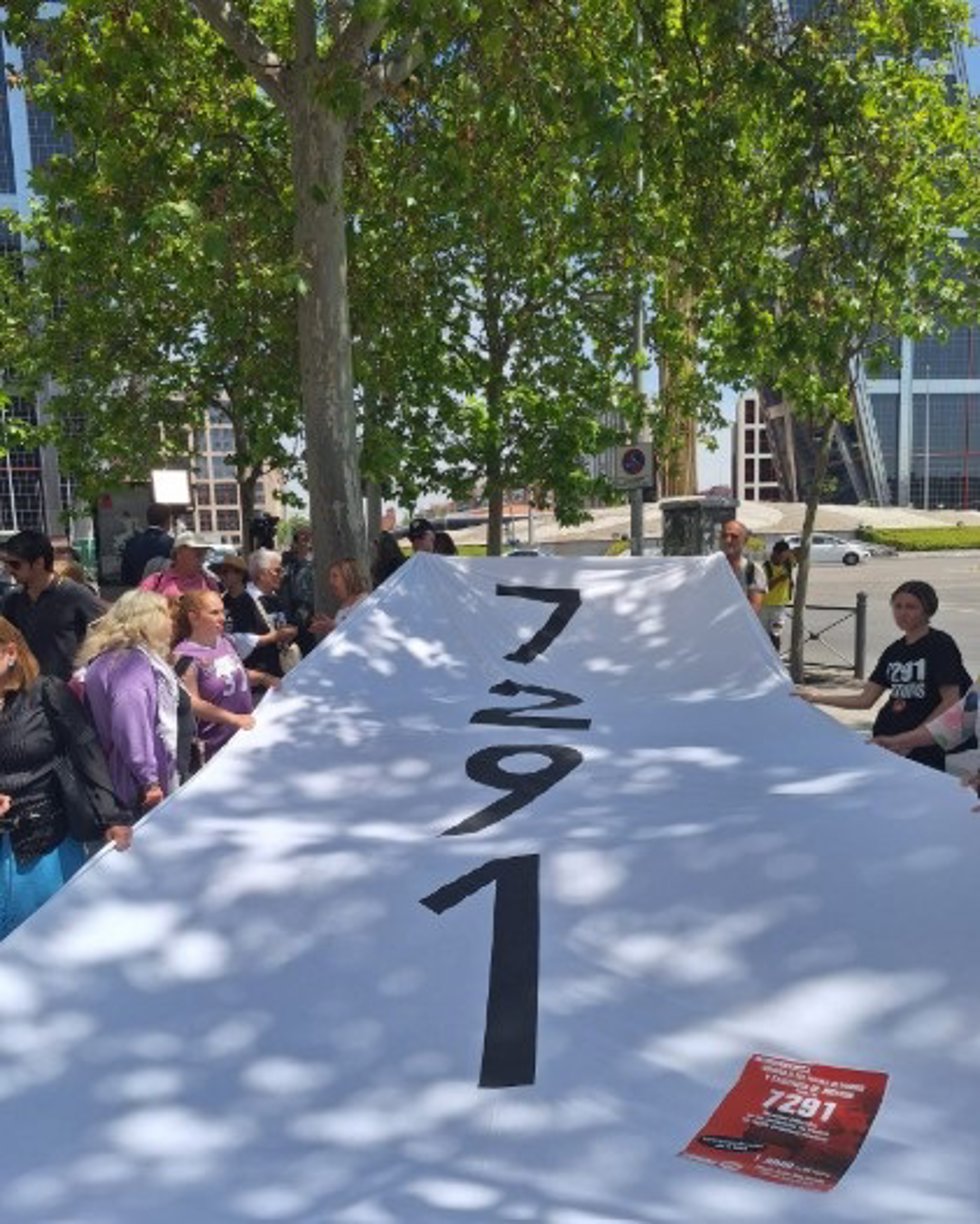 Manifestación ayer frente a los juzgados de Plaza de Castilla