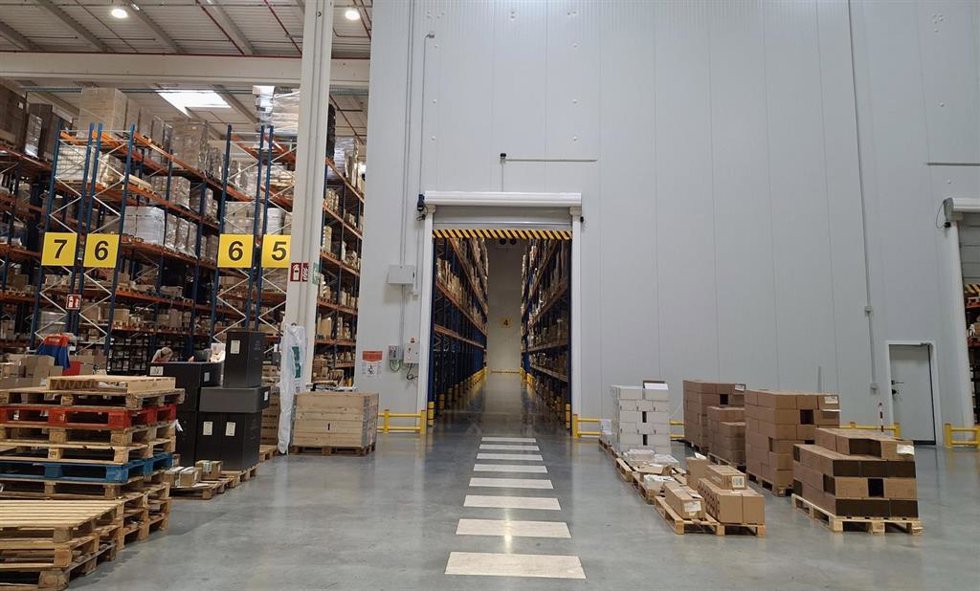 Cámara de frío en las instalaciones logísticas de Illescas.