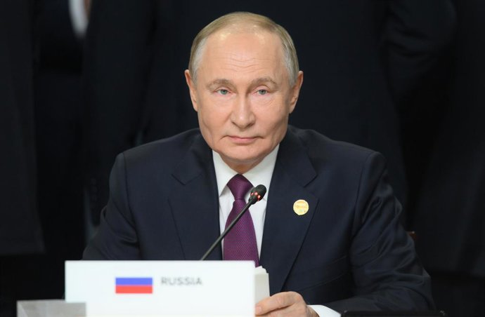 Archivo - Arquivo - O presidente russo Vladimir Putin durante a cúpula do BRICS+ em Kazan, em outubro de 2024 (arquivo).