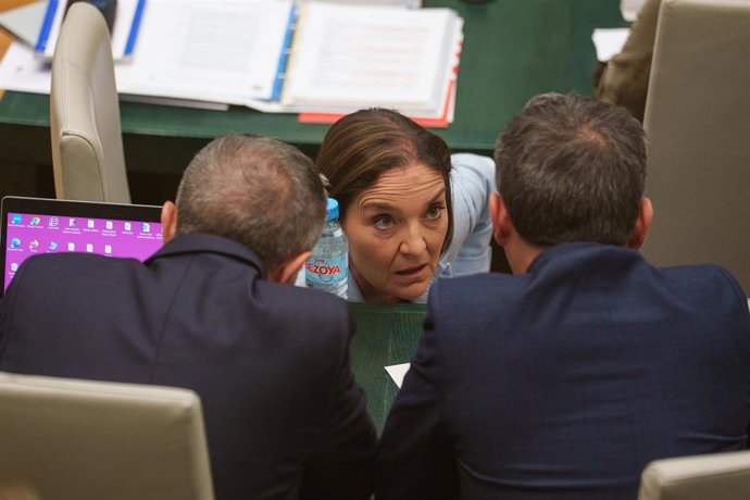 La portavoz del PSOE en el Ayuntamiento, Reyes Maroto, durante un pleno en el Ayuntamiento de Madrid 