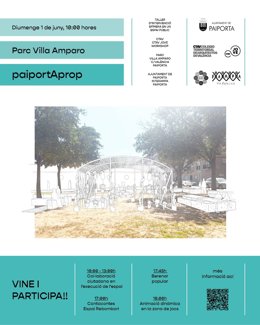 Cartel de la inauguración del nuevo parque en Paiporta