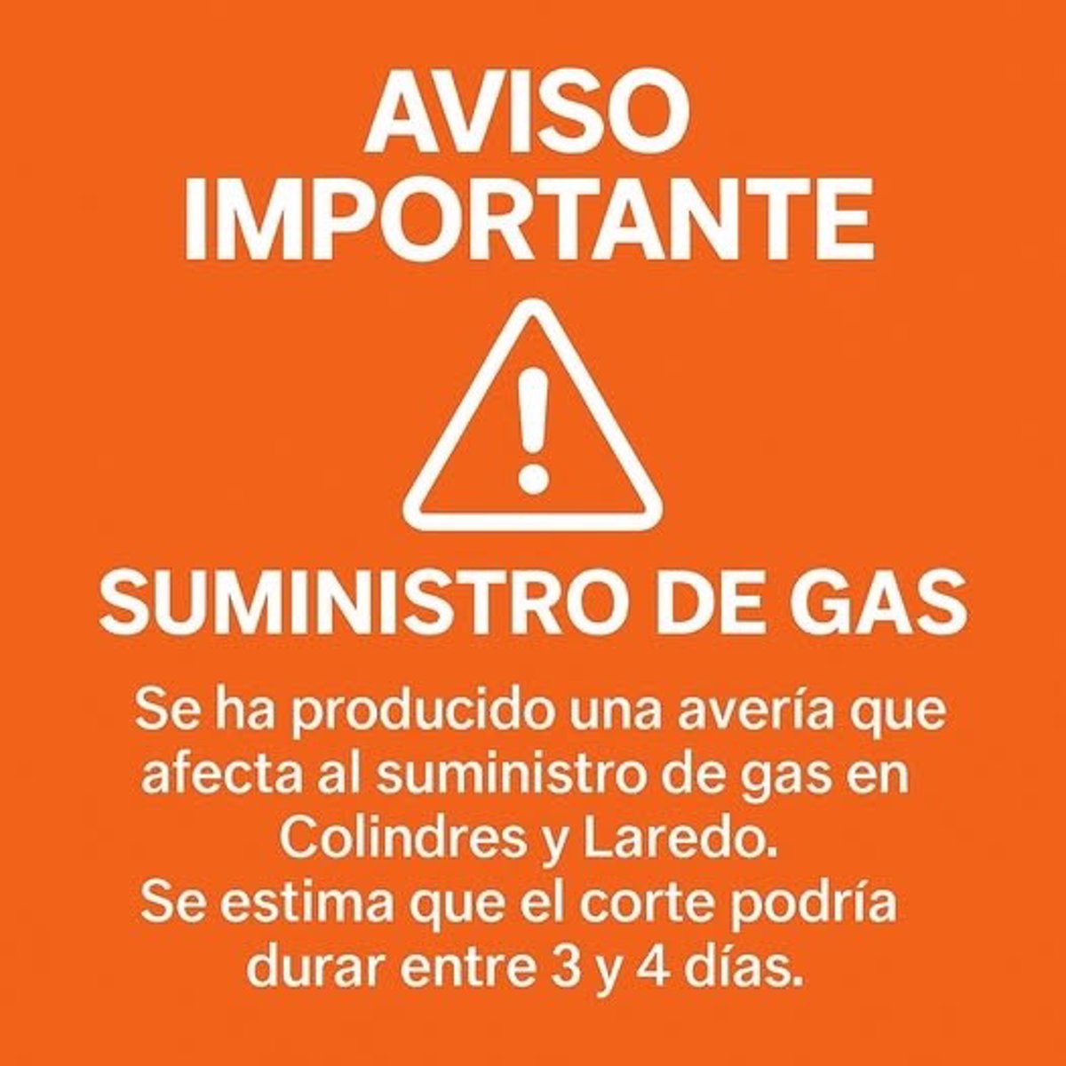 Una avería afecta al suministro de gas en Colindres y Laredo y el corte podría prolongarse 3 ó 4 días