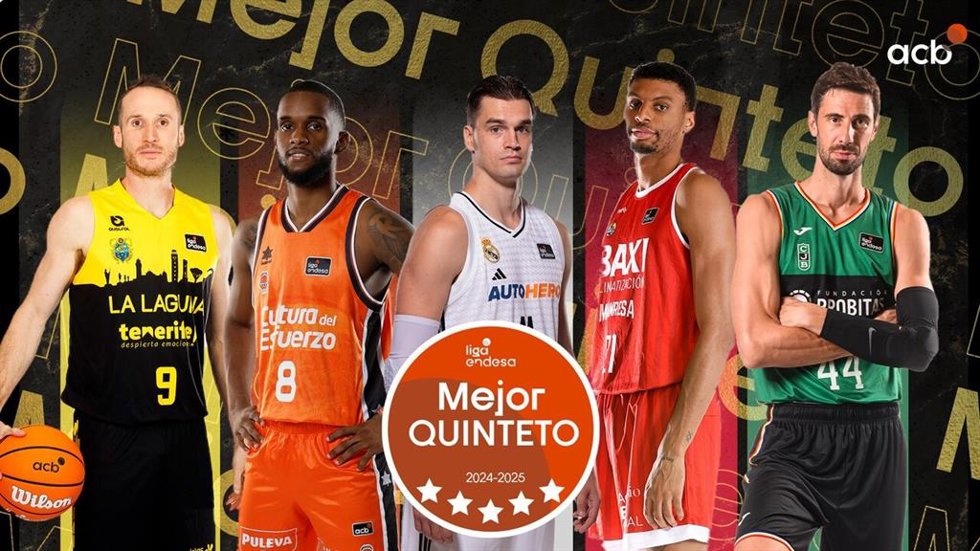 Foto montaje del 'Mejor Quinteto' de la Liga Endesa 24-25