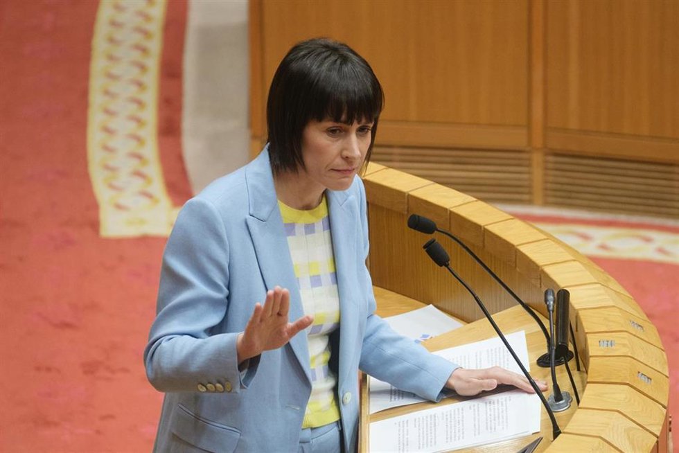 Archivo - La portavoz nacional del BNG, Ana Pontón, interviene durante el debate sobre el Estado de la Autonomía, a 23 de abril de 2025, en Santiago de Compostela.