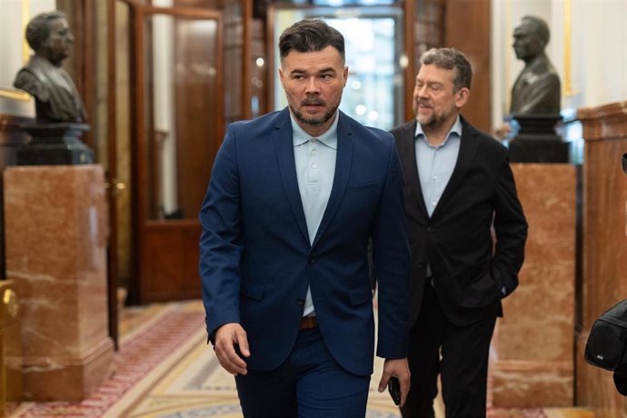 El portavoz de ERC en el Congreso, Gabriel Rufián,  a 8 de mayo de 2025, en Madrid (España). 