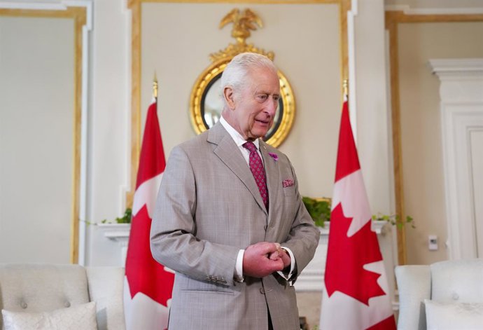 26 de maio de 2025, Ottawa, On, CANADÁ: O Rei Charles aguarda uma reunião no Rideau Hall, em Ottawa, na segunda-feira, 26 de maio de 2025. O Rei Charles fará o discurso do trono na terça-feira, 27 de maio.