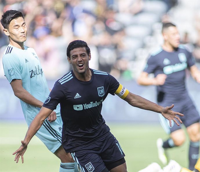 Archivo - 21 April 2019, US, Los Angeles: LA Galaxy's Carlos Vela celebrates after scoring during US Open Cup soccer match between LA Galaxy and Seattle Sounders FC at Banc of California Stadium. Photo: Javier Rojas/Prensa Internacional via ZUMA/dpa