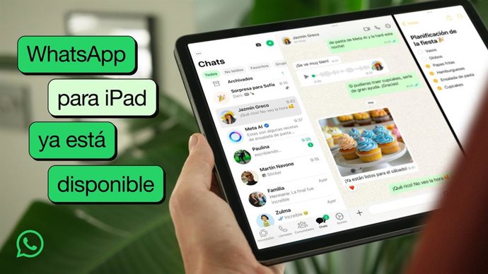 O aplicativo WhatsApp para iPad.