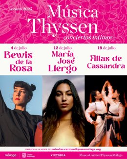 El Museo Carmen Thyssen Málaga propone su ciclo de conciertos de verano con tres propuestas musicales que tendrán lugar en el patio de este espacio cultural.