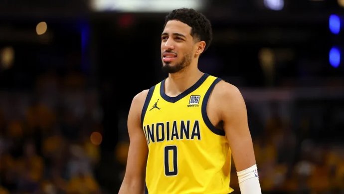 El base Tyrese Haliburton durante un partido de los Indiana Pacers
