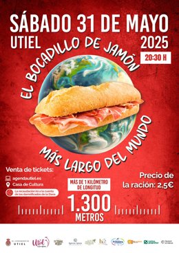 Un bocadillo extra gigante de jamón llenará las calles de Utiel con recaudación a beneficio de los damnificados por la DANA