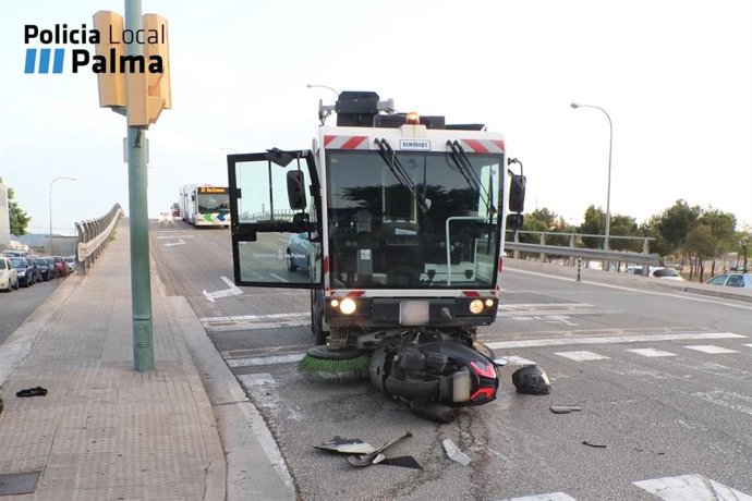 La moto accidentada.
