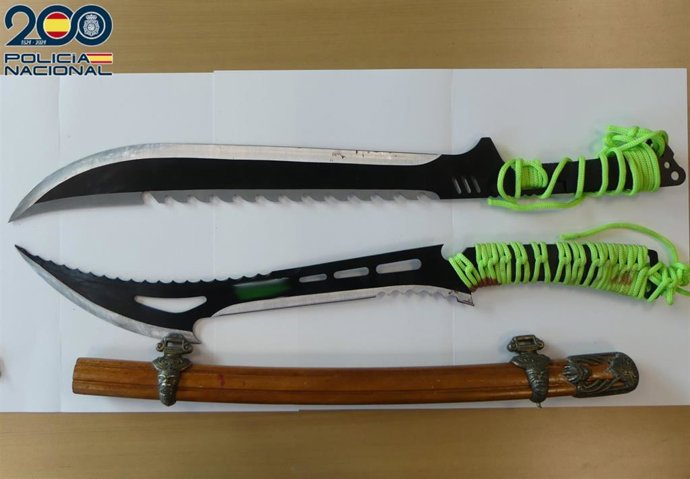 Archivo - Machete usado en la pelea