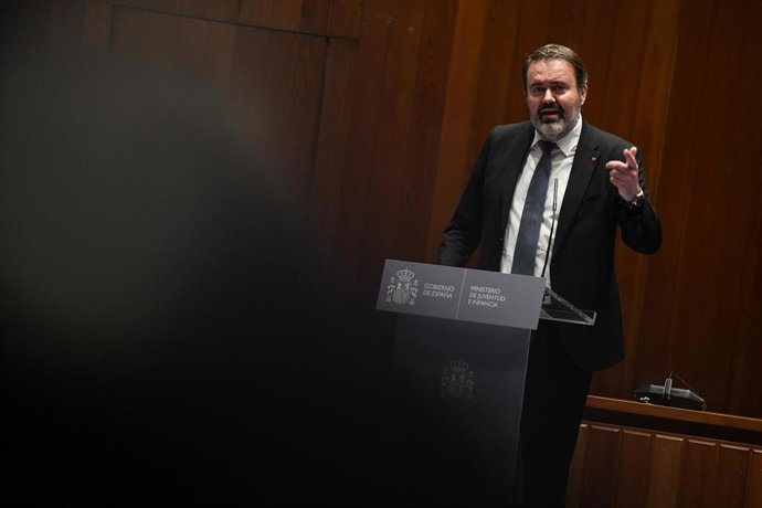Archivo - El secretario de Estado de Infancia y Juventud, Rubén Pérez Correa, interviene durante la toma de posesión de altos cargos del Ministerio de Juventud e Infancia, en el Ministerio de Juventud e Infancia, a 12 de enero de 2024, en Madrid (España).