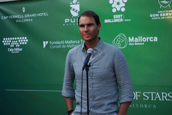 Archivo - El tenista rafa Nadal durane una edición del torneo de golf benéfico 'The Battle of Stars' 