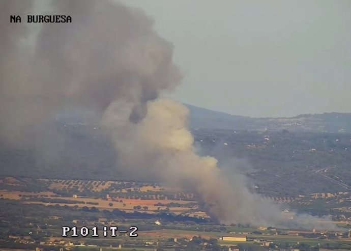 Declarado un incendio forestal fuera de control en una zona habitada de Sant Jordi