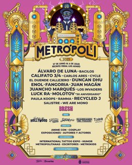 Cartelu de la edición de 2025 del Festival Metrópoli.