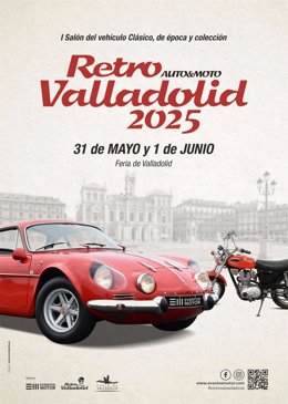 Cartel promocional de Retro Valladolid 2025, el primer Salón del vehículo clásico, de época y colección
