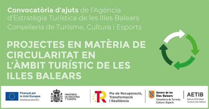 El Govern lanza una convocatoria de 1,49 millones de euros en subvenciones para proyectos turísticos de circularidad