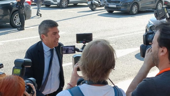 El 'president' de la Generalitat, Carlos Mazón, a su llegada a IFA