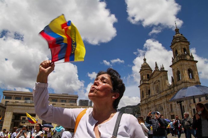 Archivo - Imagen de archivo de una protesta en Colombia.